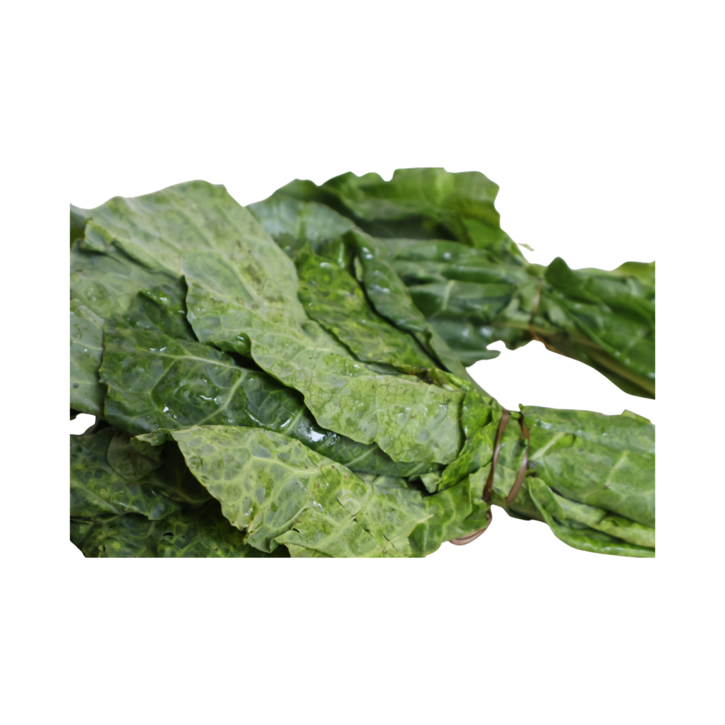 Fresh green sukuma wiki leaves