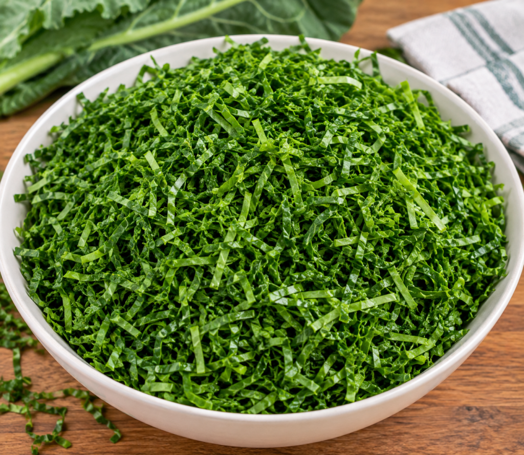 Fresh finely chopped sukuma wiki